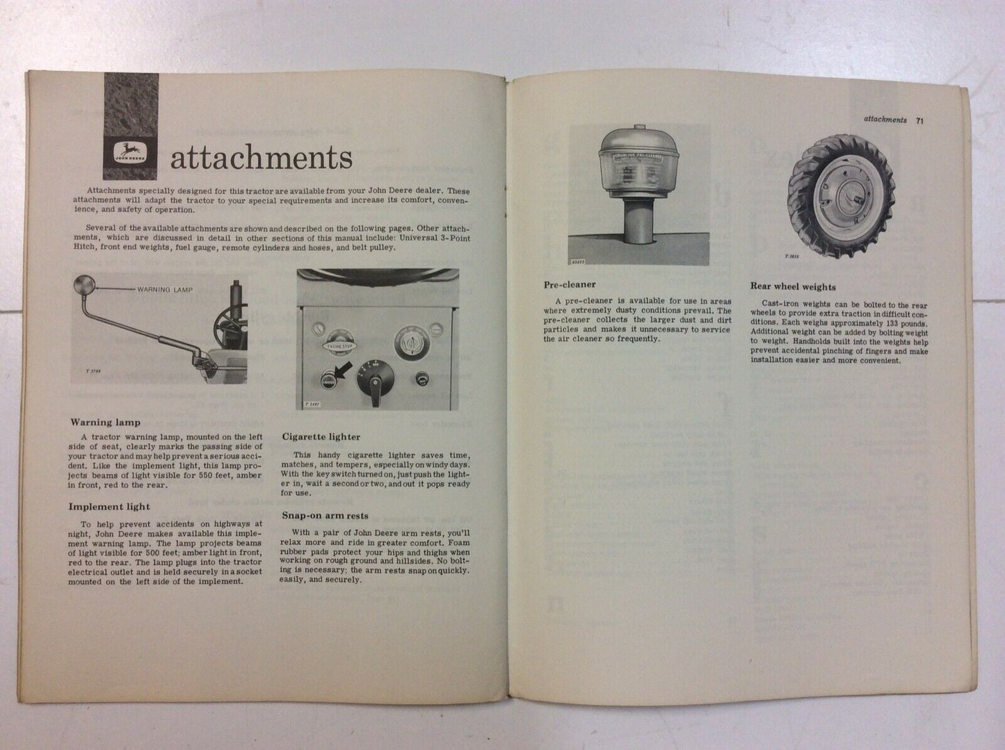 OMT16143T John Deere Operators Manual For Row Crop Utility Diesel 1010