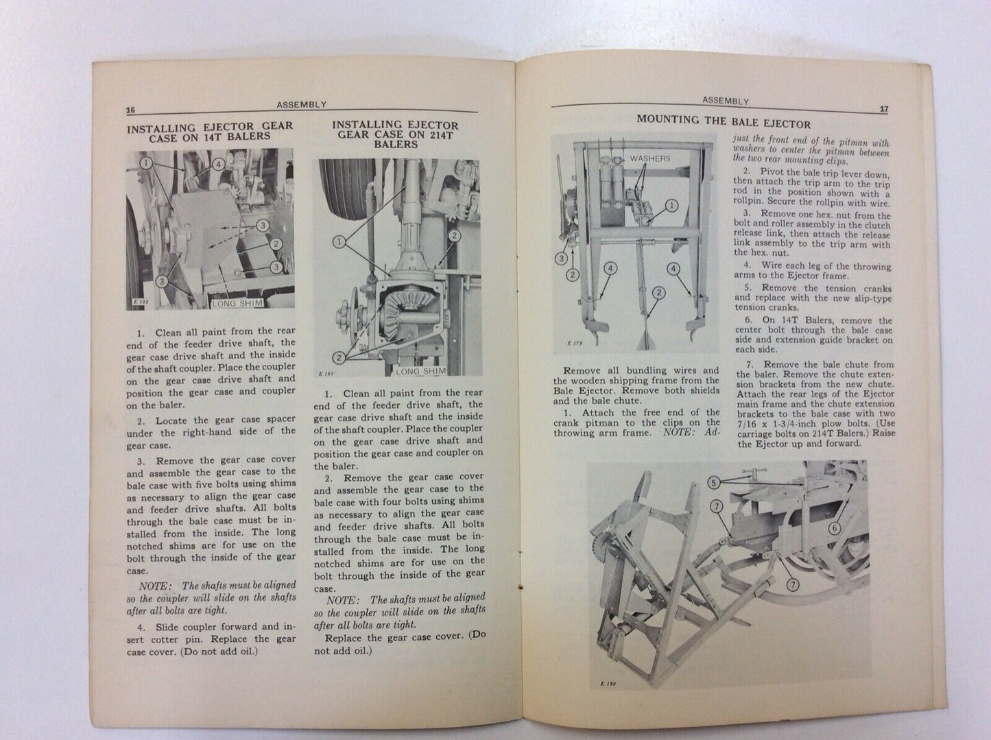 OME16197E John Deere Operators Manual For The Bale Ejector For 14T, 214T Baler