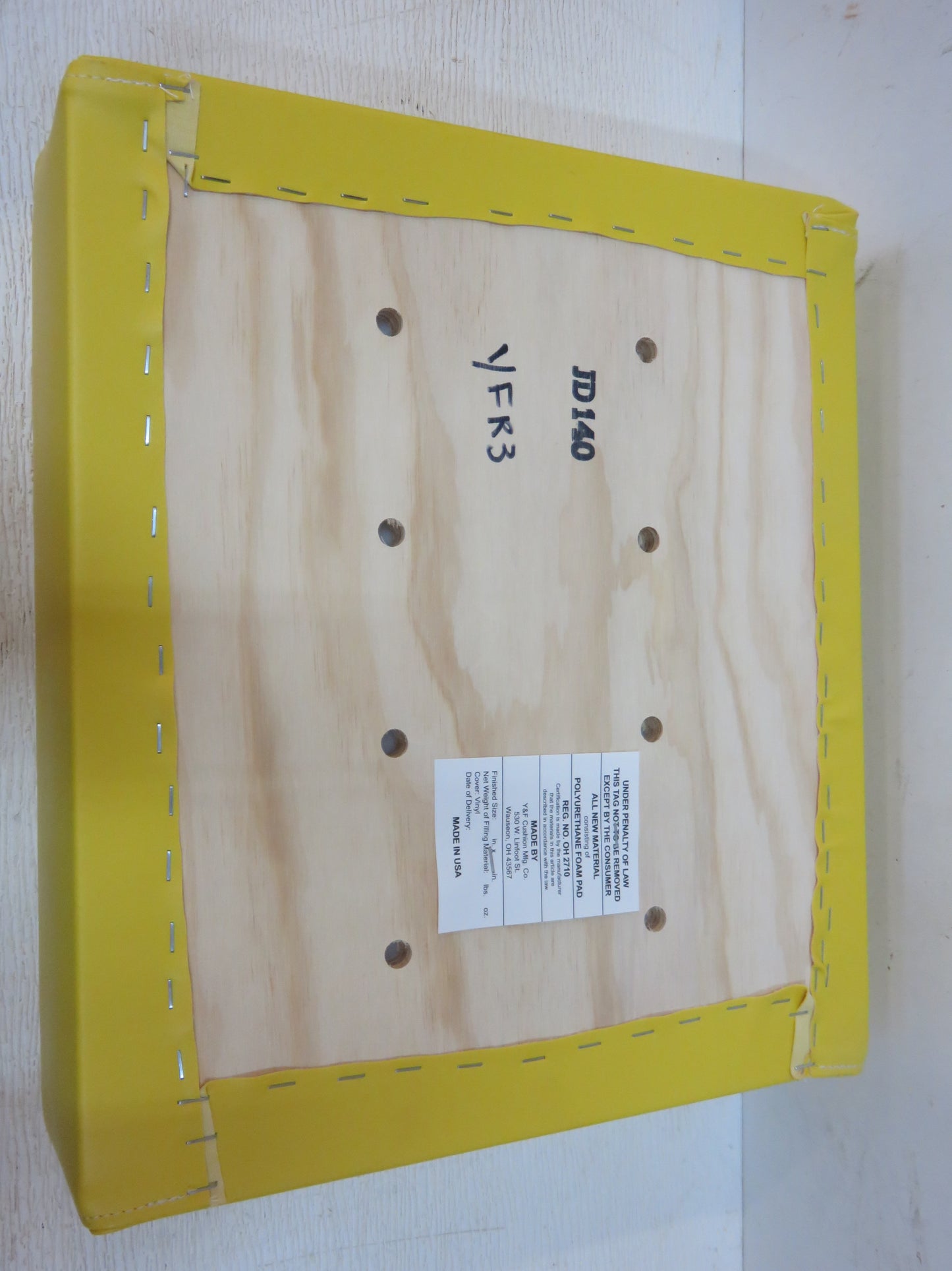 AM3463T John Deere Yellow Seat Bottom Cushion For M, MT, 40, 320, 420, 330, 430, 435