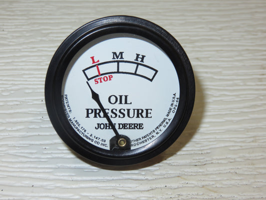 AB292R John Deere USA Made White Face Oil Pressure Gauge For A, B, D, G