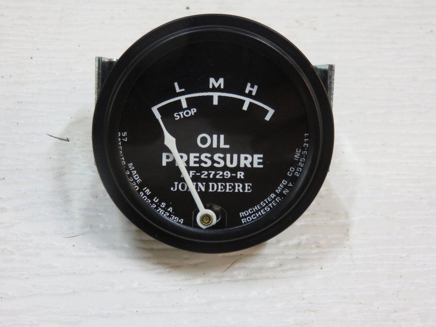 AF2729R John Deere USA Made Black Face Oil Pressure Gauge For 70, 80, 720, 820, 730, 830